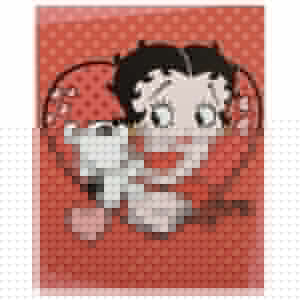 Classic Betty Boop & Pudgy Stretched Canvas Print. Officially licensed character canvas print. The stretched canvas print features a full color design. Measures approximately 11inches X 14 inches.