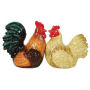 From the Westland Giftware Mwah! Collection. Westland Giftware Mwah! Rooster and Hen Salt and Pepper Shakers. These sets are held together with magnets. Made of ceramic with glossy finish. Measures 3.5 Inches high. Hand wash only.