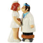 From the Westland Giftware Mwah! Collection. Westland Giftware Mwah! Doctor and Nurse Salt and Pepper Shakers. These sets are held together with magnets. Made of ceramic with glossy finish. Measures 4.5 Inches high. Hand wash only.
