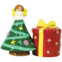 From the Westland Giftware Mwah! Collection. Westland Giftware Mwah! Christmas Tree and Present Salt and Pepper Shakers. These sets are held together with magnets. Made of ceramic with glossy finish. Measures 3.5 Inches high. Hand wash only.