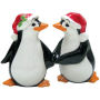From the Westland Giftware Mwah! Collection. Westland Giftware Mwah! Christmas Penguins Salt and Pepper Shakers. These sets are held together with magnets. Made of ceramic with glossy finish. Measures 3.5 Inches high. Hand wash only.
