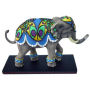 From the Westland Giftware Tusk Elephant Collection. Peacock Elephant Figurine. Made of resin. Measures 4.5 Inches tall.