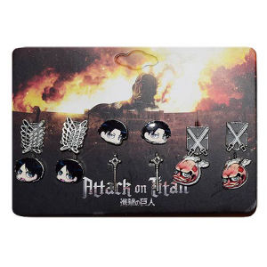 Attack on Titan 6 Pack Stud Earring Set