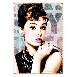 Breakfast at Tiffanys Audrey Hepburn Close Up Tin Sign