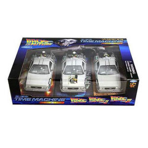 Back to the Future Movie Trilogy DeLorean 1981 Time Machine Die-Cast 1/24th Scale Vehicle 3-Pack