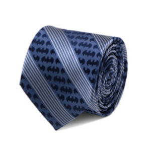 Batman Pinstripe Navy Italian Silk Tie