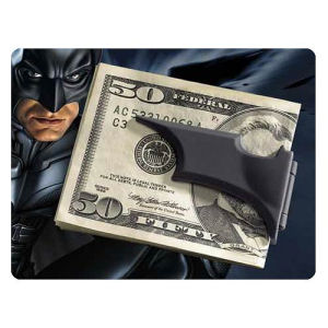 Batman The Dark Knight Rises Folding Batarang Satin Black Money Clip