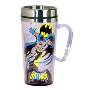 Batman Comic Panel White Insulated Travel Mug with Handle