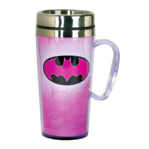 Batman Pink Insulated Travel Mug with Handle