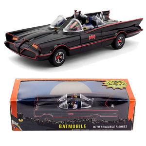 Batman Classic TV Series 10 Inch Batmobile with Batman and Robin Mini Bendable Figures
