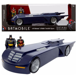Batman The Animated Series 14 Inch Batmobile with Batman and Robin 3 Inch Bendable Figures