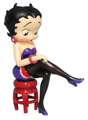 From the Betty Boop Collection. Betty Boop Sculpture titled Black Stocking Betty. Features Betty Boop her sexy black stockings. Made of solid resin. Measures 5.75 Inches tall