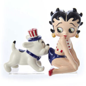 Betty Boop and Pudgy USA Salt and Pepper Shaker Set