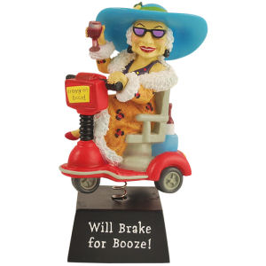 Biddys Will Brake for Booze Bobble Figurine