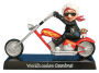 Biddy on motorcycle figurine titled Coolest Grandma. Reads Worlds Coolest Grandma! on the base. Makes a perfect gift for that Over the Hill Little Old Biddy. Made of resin. Measures 4.25 Inches Tall.