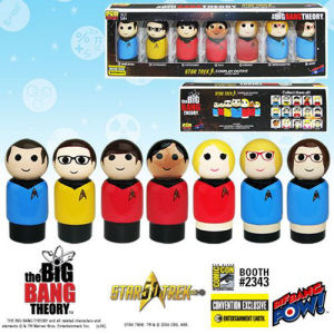 The Big Bang Theory / Star Trek The Original Series Pin Mate Wooden Figure Set of 7 - Convention Exclusive