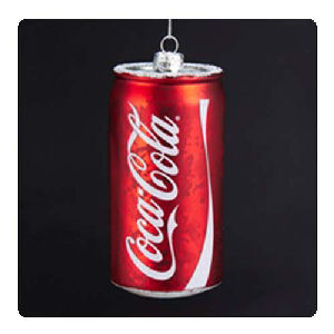 Coca-Cola Can 4.75 Inch Glass Holiday Ornament