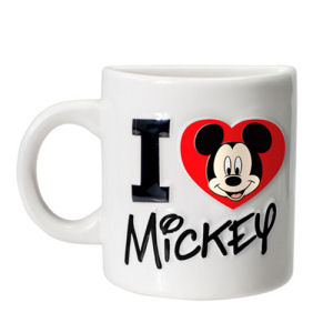 Mickey Mouse I Heart Mickey White Half Mug Magnet