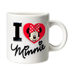 Minnie Mouse I Heart Minnie White Half Mug Magnet