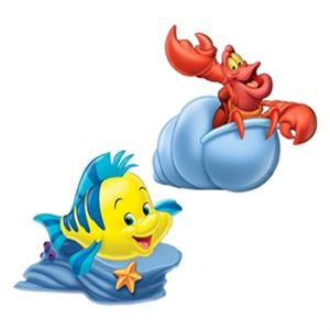 The Little Mermaid Sculpted Flounder and Sebastian Salt and Pepper Set