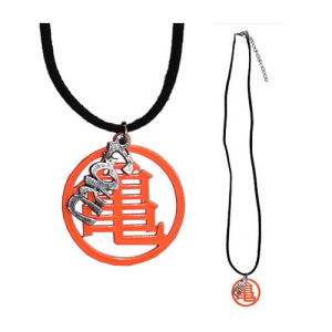 Dragon Ball Z Master Roshi Orange Kanji with Leather Necklace