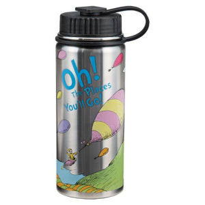 Dr. Seuss Oh the Places Youll Go 18 Ounce Vacuum Insulated Stainless Steel Water Bottle