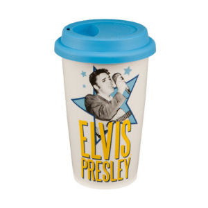 Elvis Presley 12 Ounce Double Wall Ceramic Travel Mug
