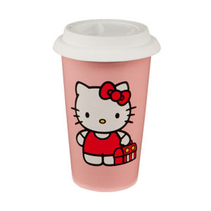 Hello Kitty 12 Ounce Double Wall Ceramic Travel Mug