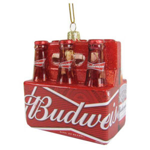 Budweiser Glass Bottle 6-Pack 3.5 Inch Ornament