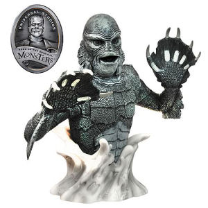 Universal Monsters Creature from the Black Lagoon Black and White Bust Bank