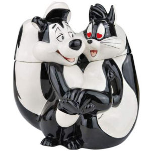 Warner Brothers Looney Tunes Pepe Le Pew and Penelope Ceramic Cookie Jar