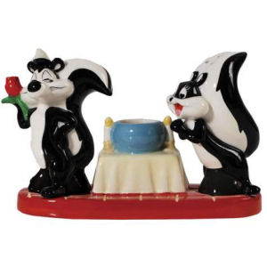 Warner Brothers Looney Tunes Pepe Le Pew and Penelope Magnetic Salt and Pepper Shaker and Toothpick Holder