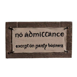 Lord of the Rings No Admittance Magnet