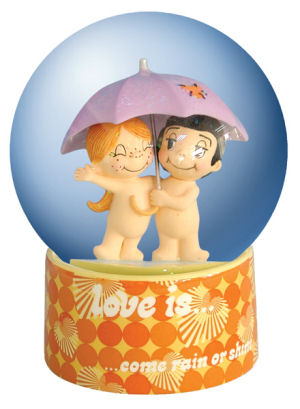 From the Love is... Collection. Love is... come rain or shine. Westland Giftware Globe. 85 mm diameter