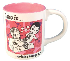 From the Love is... Collection. Love is... spicing things up. Westland Giftware Coffee Mug 14 Ounce
