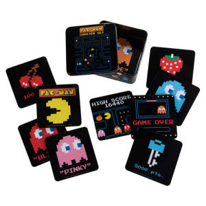 Pac-Man Coaster Set with Tin Storage Box 10-Pack