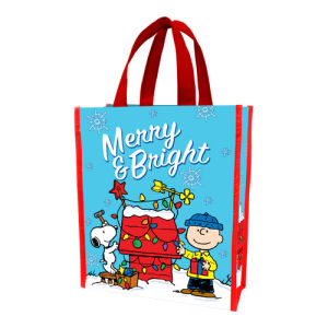 Peanuts Merry and Bright Christmas Small Recycled Shopper Tote