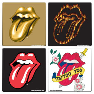 The Rolling Stones 4 piece Wood Coaster Set