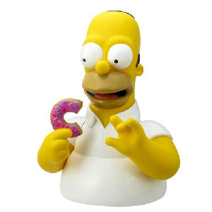 The Simpsons Homer Simpson with Donut Bust Bank