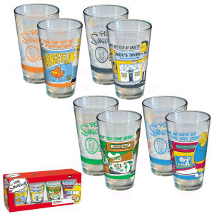 The Simpsons Greetings From Springfield Pint Glasses Set of 4