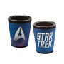 From the Star Trek Collection by Vandor. Star Trek Ceramic Shot Glass. Shot glass features distinct design on front and back. Dishwasher safe.
