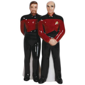 Star Trek The Next Generation Captain Picard and Riker Salt and Pepper Shaker Set