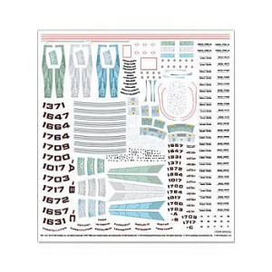Star Trek USS Enterprise NCC-1701 1/1000th Scale Decal Set