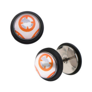 Star Wars Episode VII - The Force Awakens BB-8 Droid Screw Back Stainless Steel Earrings