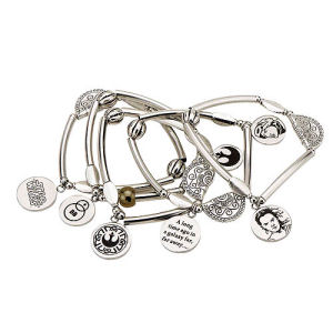 Star Wars Episode VII The Force Awakens Rey Stainless Steel Stretchable Charm Bracelet