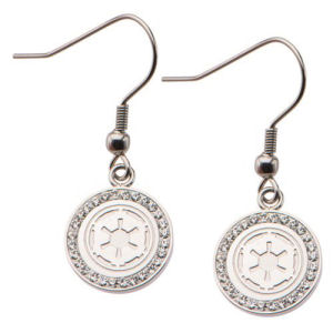 Star Wars Galactic Empire Symbol with Gems Stainless Steel Hook Dangle Earrings