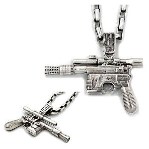 Star Wars Han Solos Blaster Stainless Steel Pendant Necklace