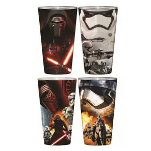 Star Wars Episode VII The Force Awakens Villain Poster Clear Full Wrap Pint Glass 4-Pack