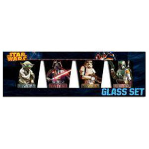 Star Wars Characters with Names Shot Glass 4 Pack