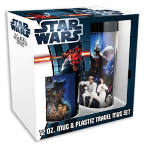 Star Wars 12 Ounce Ceramic Mug and 16 Ounce Plastic Travel Mug Set